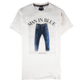 Armani Jeans Man In Blue Jean Printed T Shirt Off White
