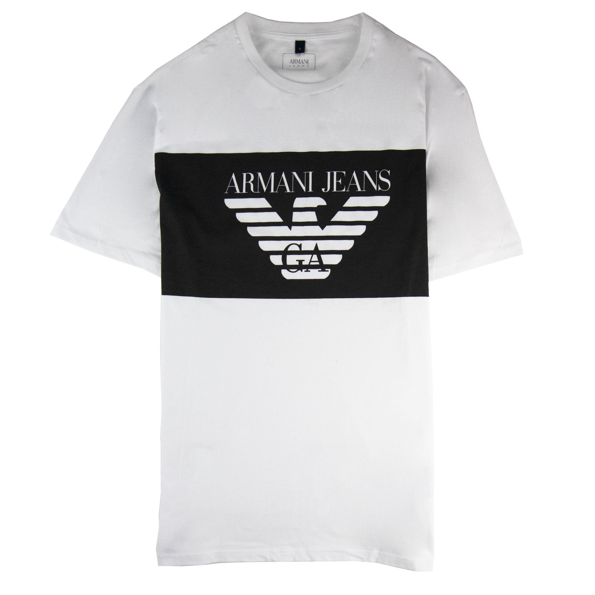 Armani Jeans Colour Block Logo T-shirt Bianco