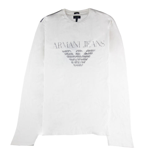 Armani Jeans Broken Logo L/s T Shirt White