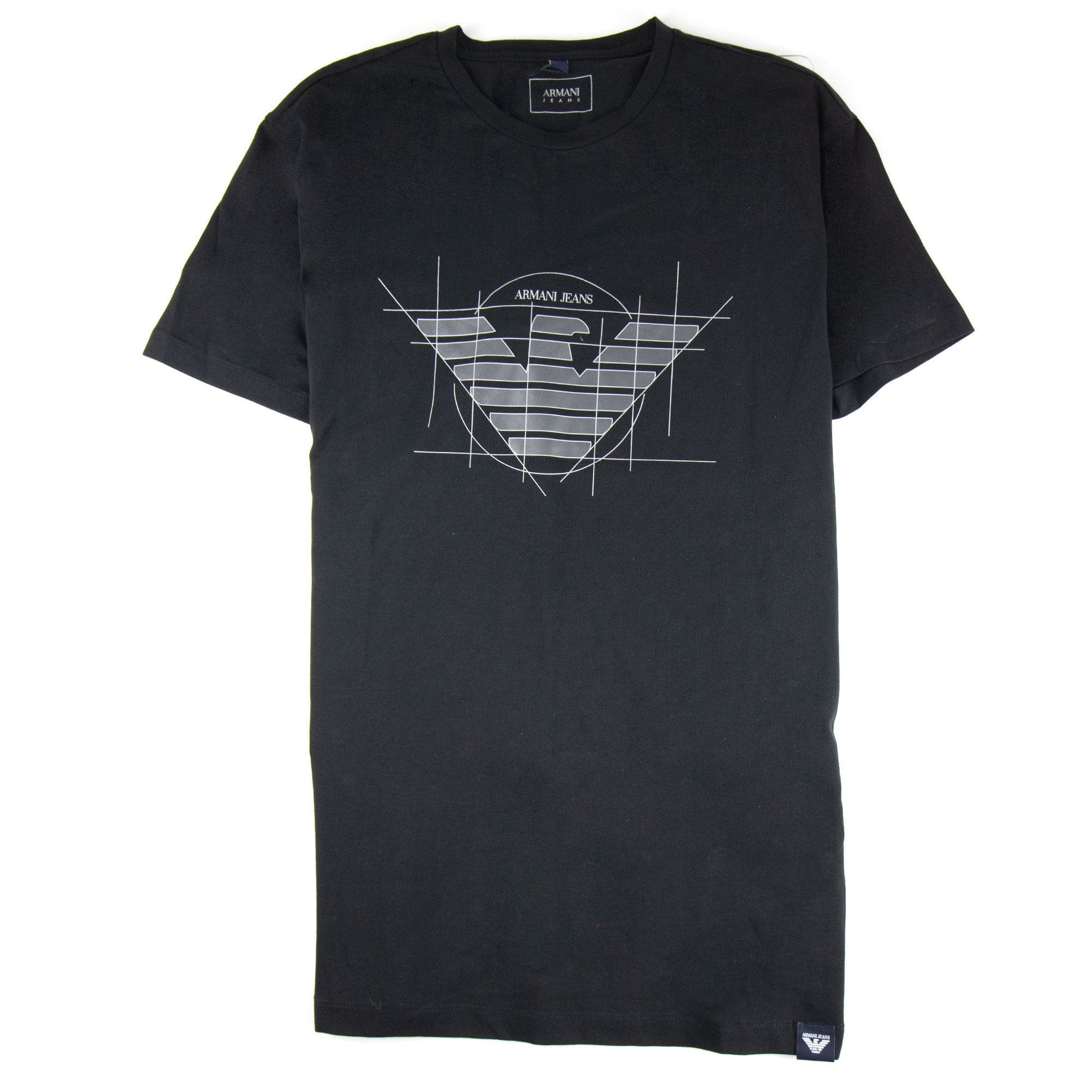 Armani Jeans Printed Logo T Shirt Black
