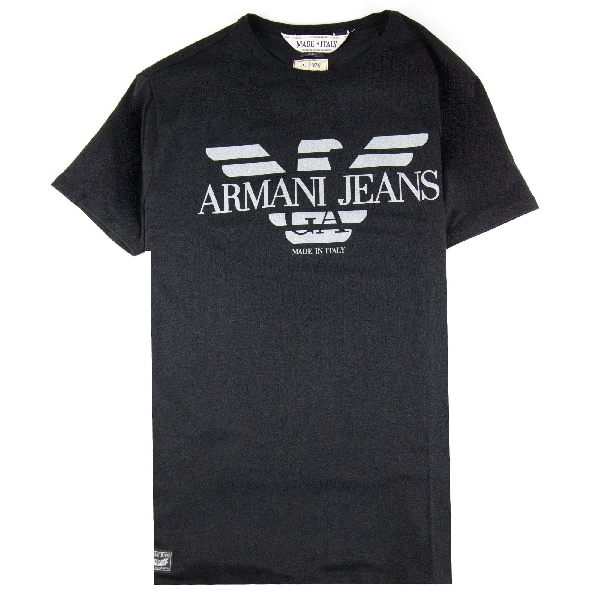 Armani Jeans Made In Italy Eagle Logo T Shirt Black