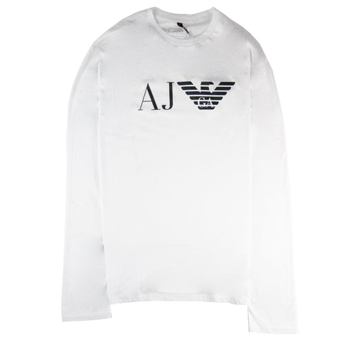 Armani Jeans Aj Eagle Logo L/s T Shirt Bianco Ottico