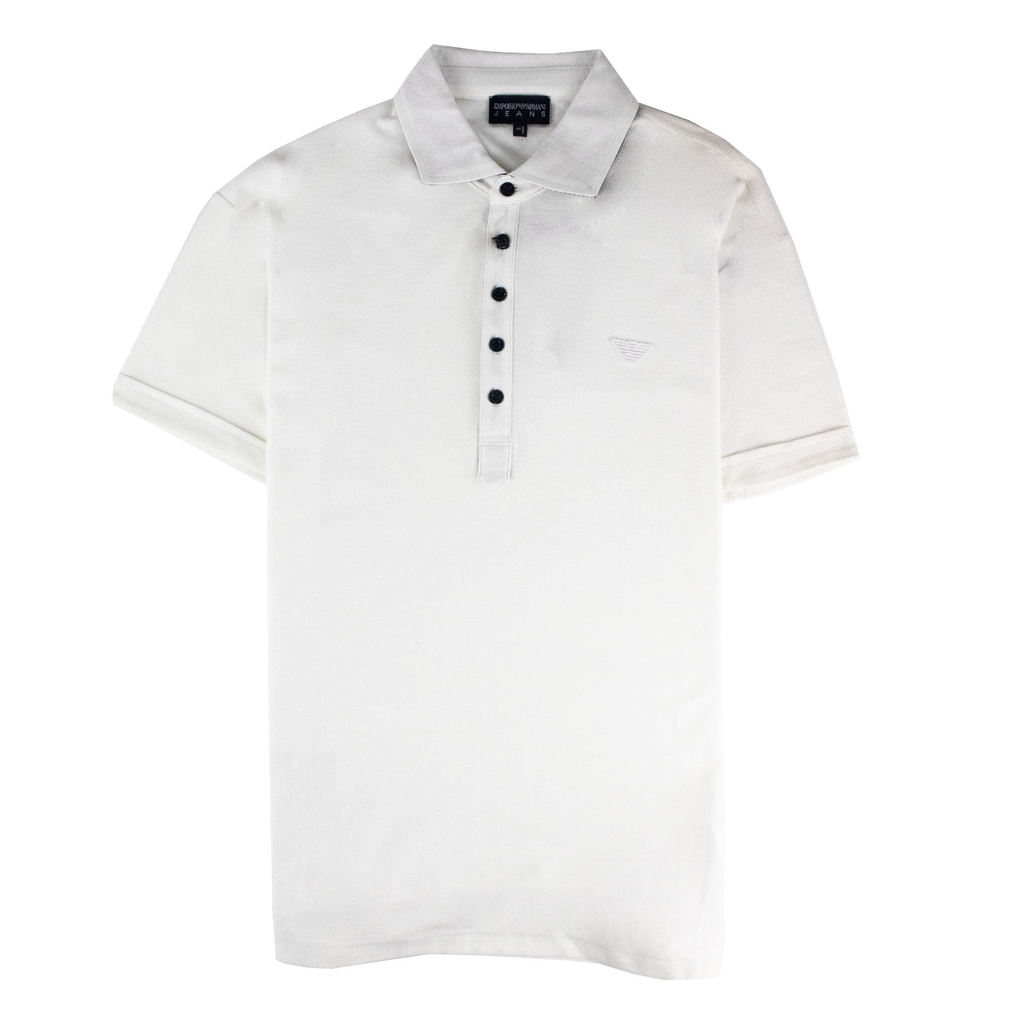 Emporio Armani Embossed Eagle Logo S/s Polo White
