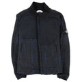 Stone Island House Check Wool And Nylon Jacket Dark Grey V0065