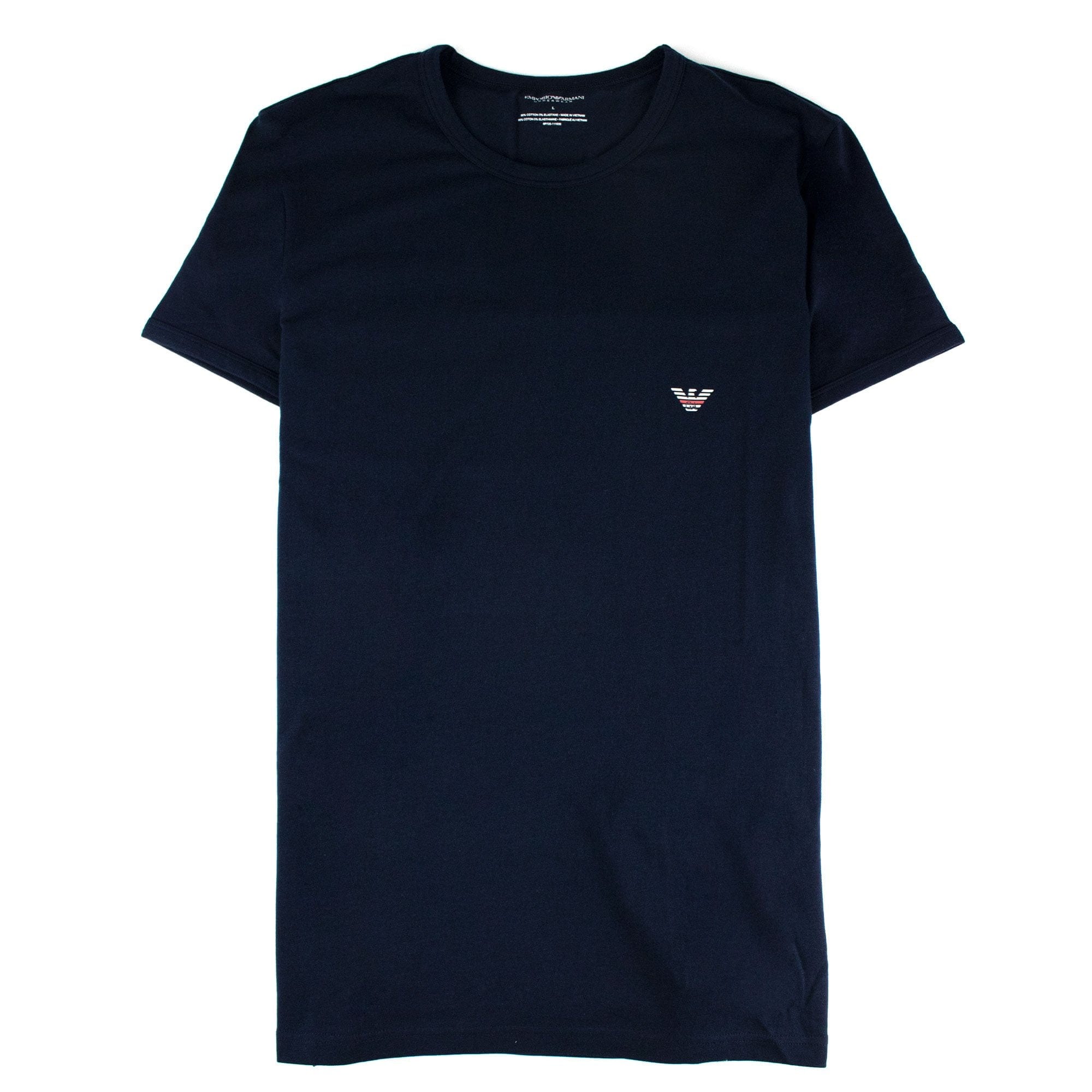 Emporio Armani Eagle Front &amp; Back Logo T Shirt Navy