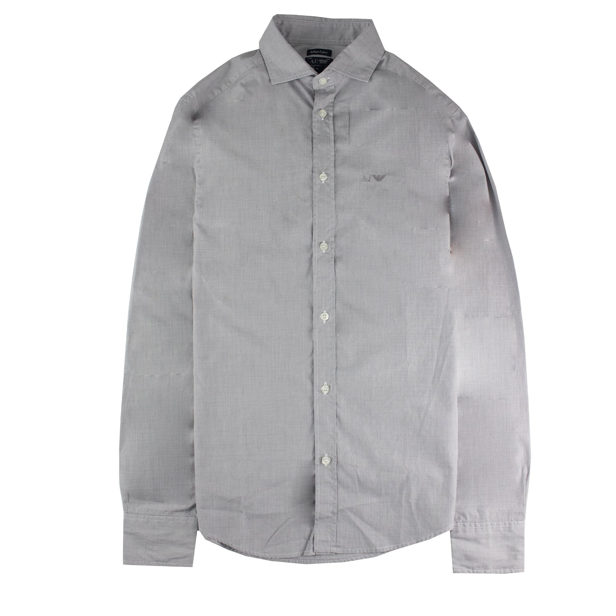 Armani Jeans Aj Embroidered Logo L/s Shirt Dark Grey