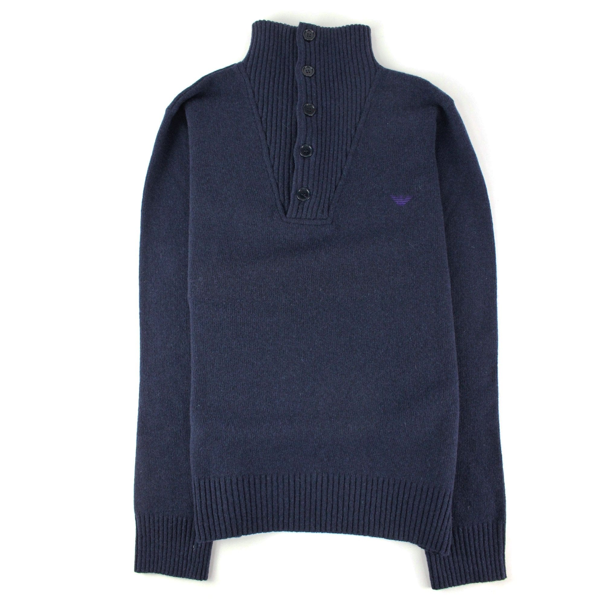 Emporio Armani 5 Button Knitted Cardigan Navy Blue