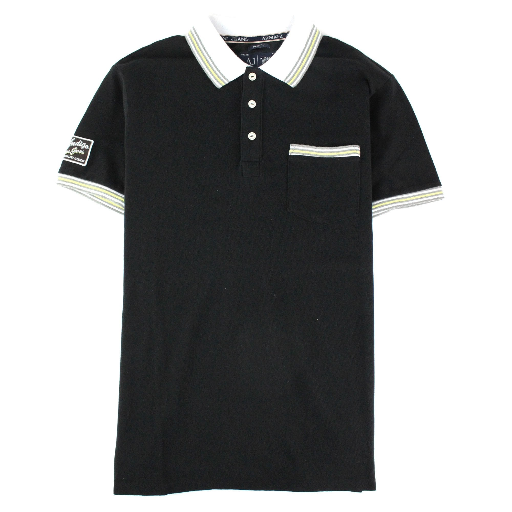Armani Jeans Front Pocket S/s Polo Black