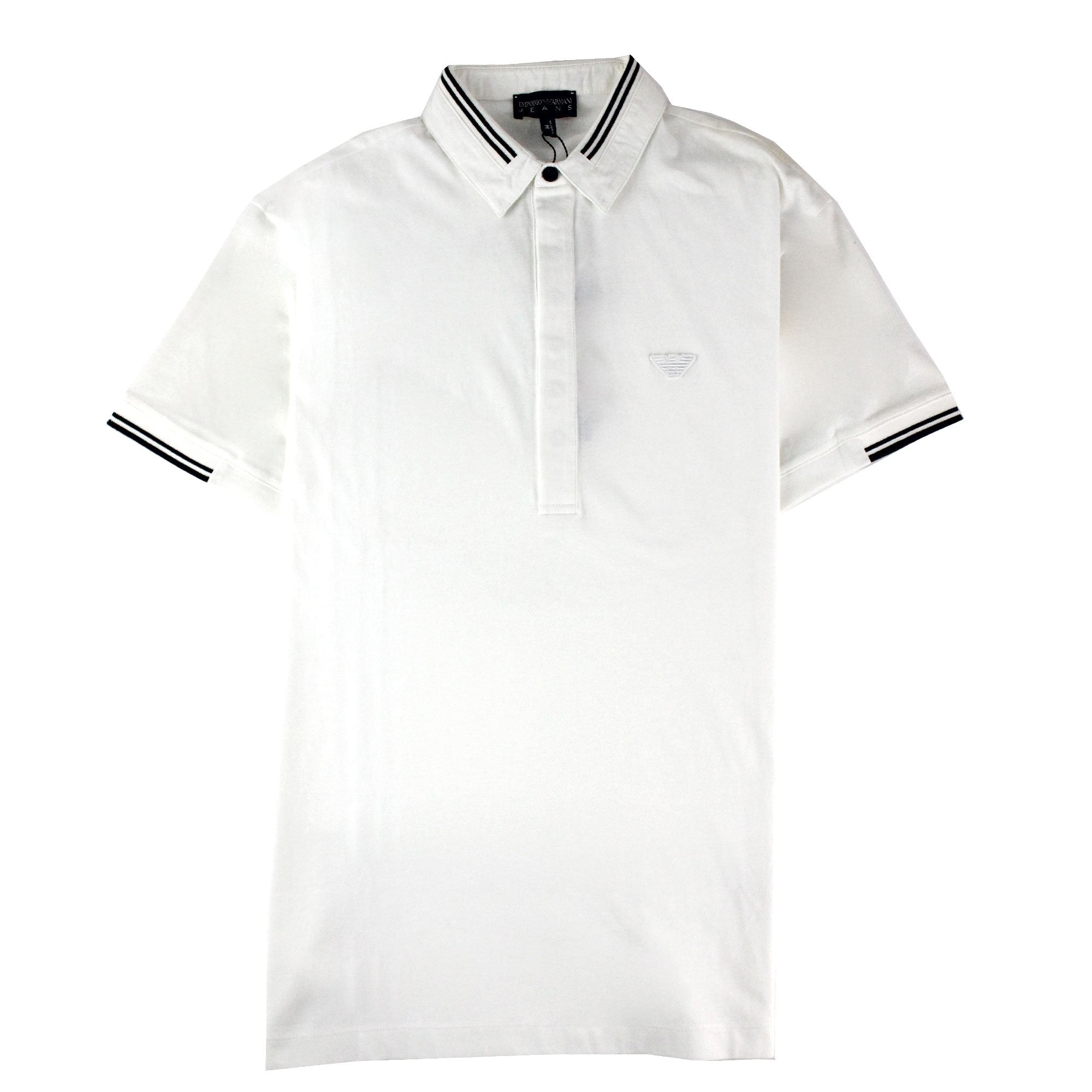 Emporio Armani Hidden Placket S/s Polo Bianco Ottico
