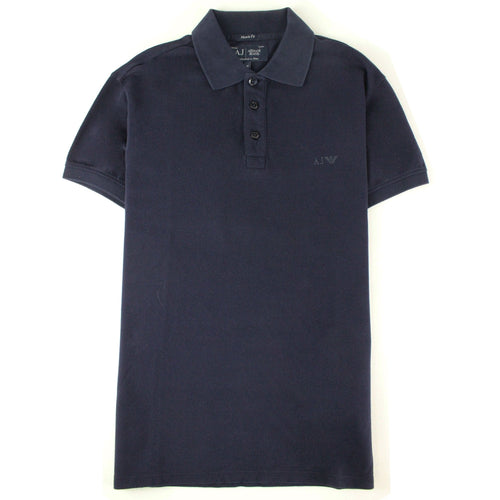 Armani Jeans Aj Eagle Chest Logo S/s Polo Navy Blue
