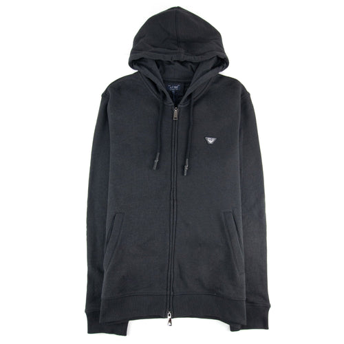 Armani Jeans Eagle Logo Zip Up Hoody Black