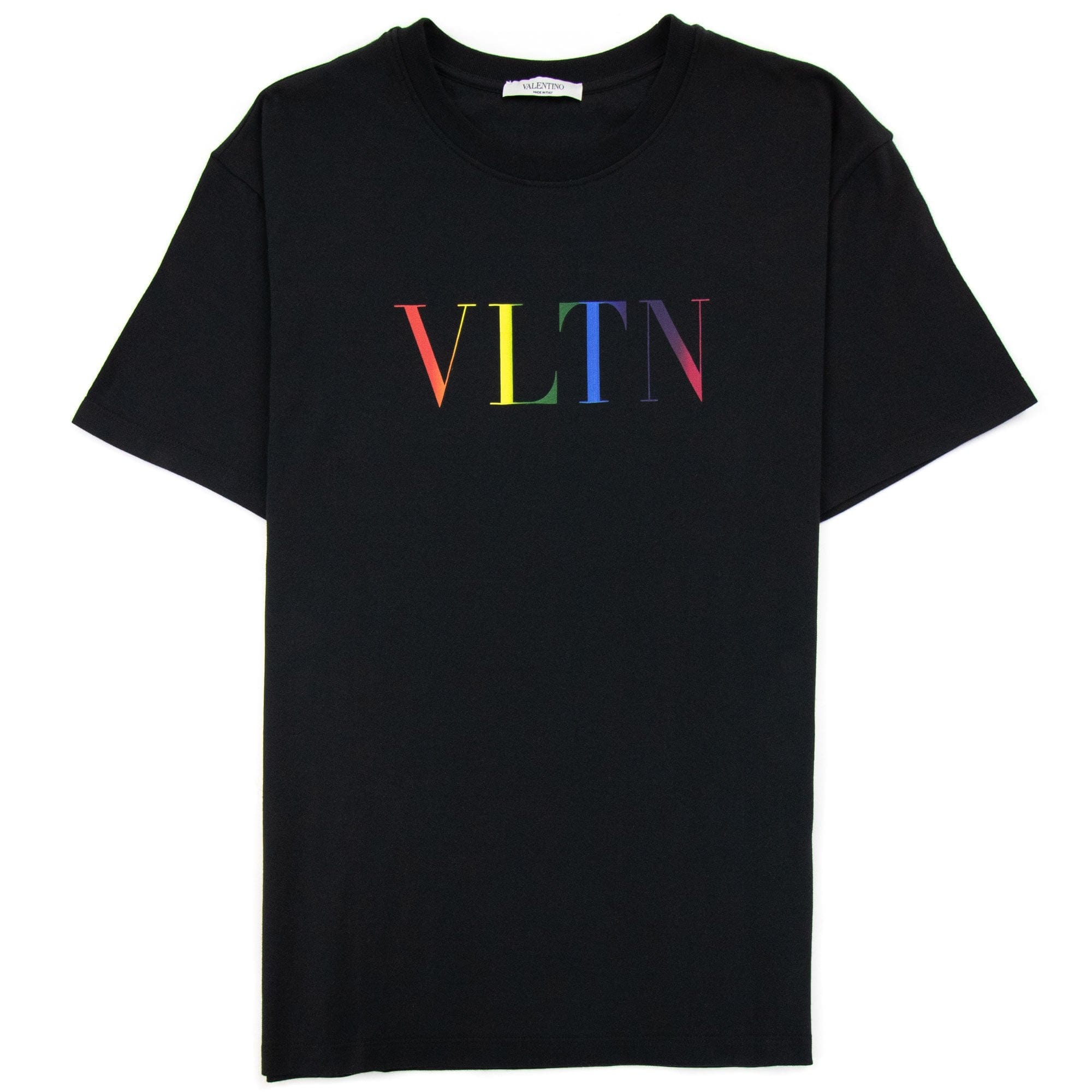 Valentino Multi Colour Logo Print T Shirt Black 20t
