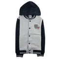 Armani Junior Embossed Logo Hoodied Bomber Jacket Grey
