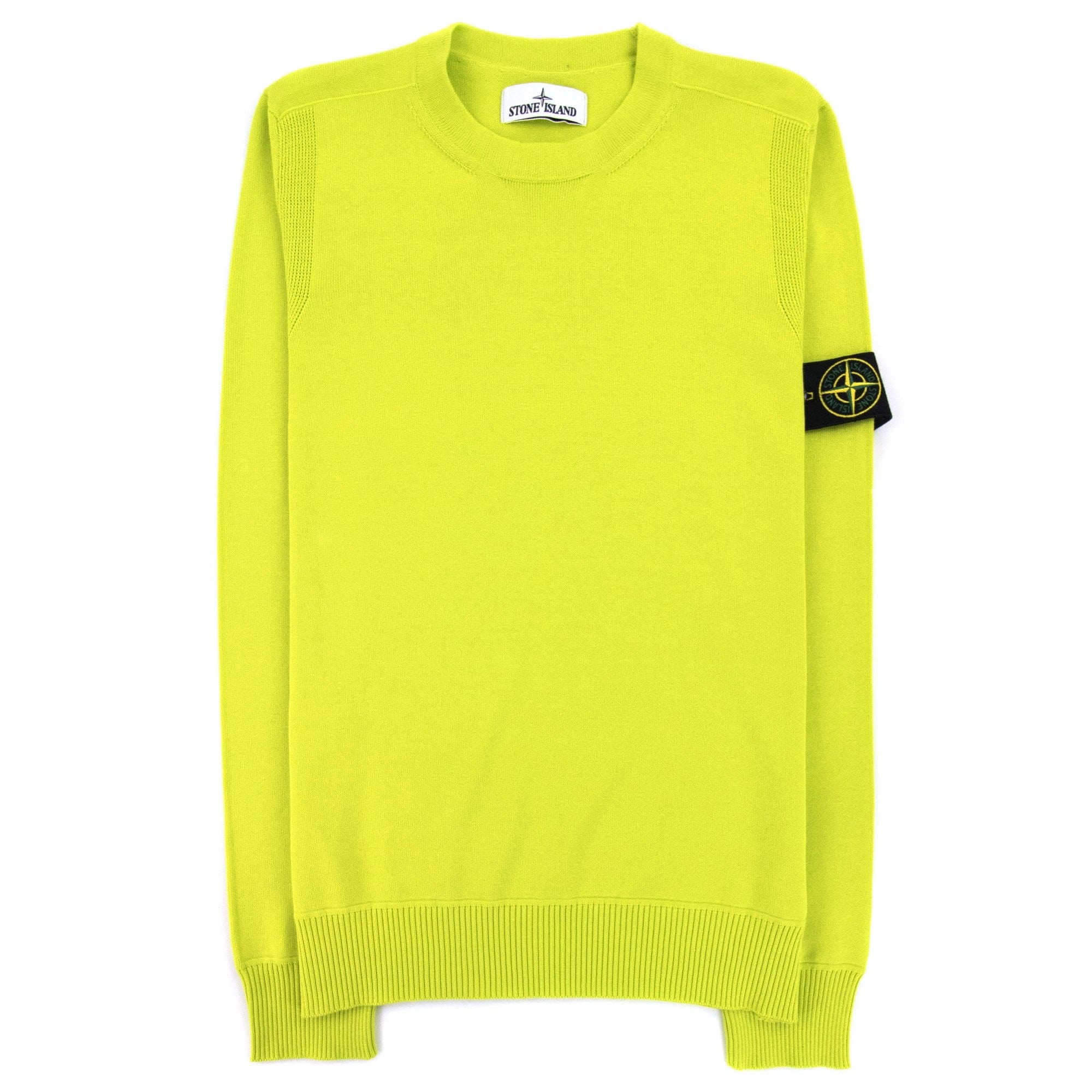 Stone Island 504b2 Garment Dyed Cotton Sweater Yellow V0051