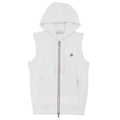 Moncler Logo Sleeveless Zip Up Hoodied Sweat White 001