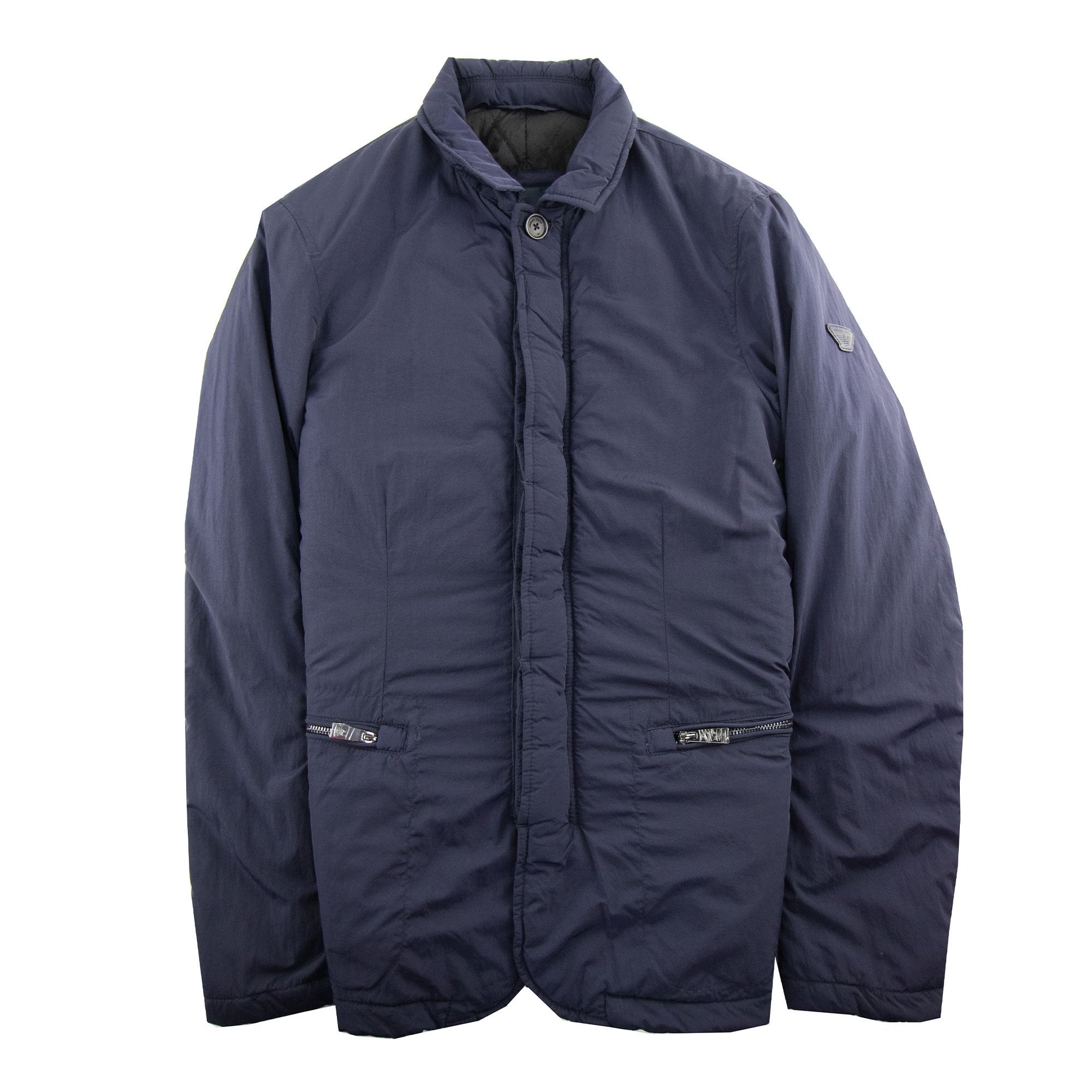 Armani Jeans Arm Rubber Logo Padded Jacket Blue