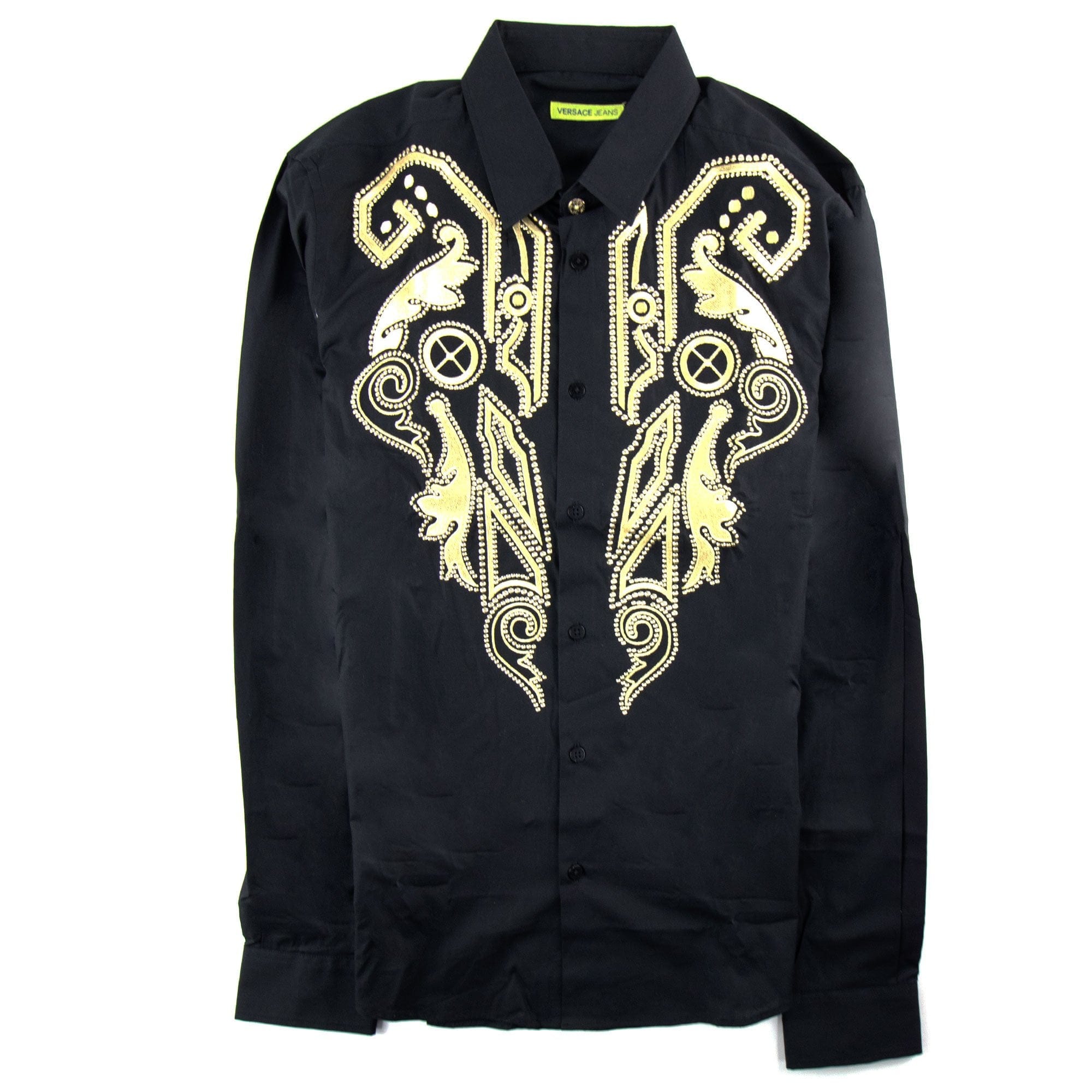 Versace Jeans Stud &amp; Embroidered L/s Shirt Black