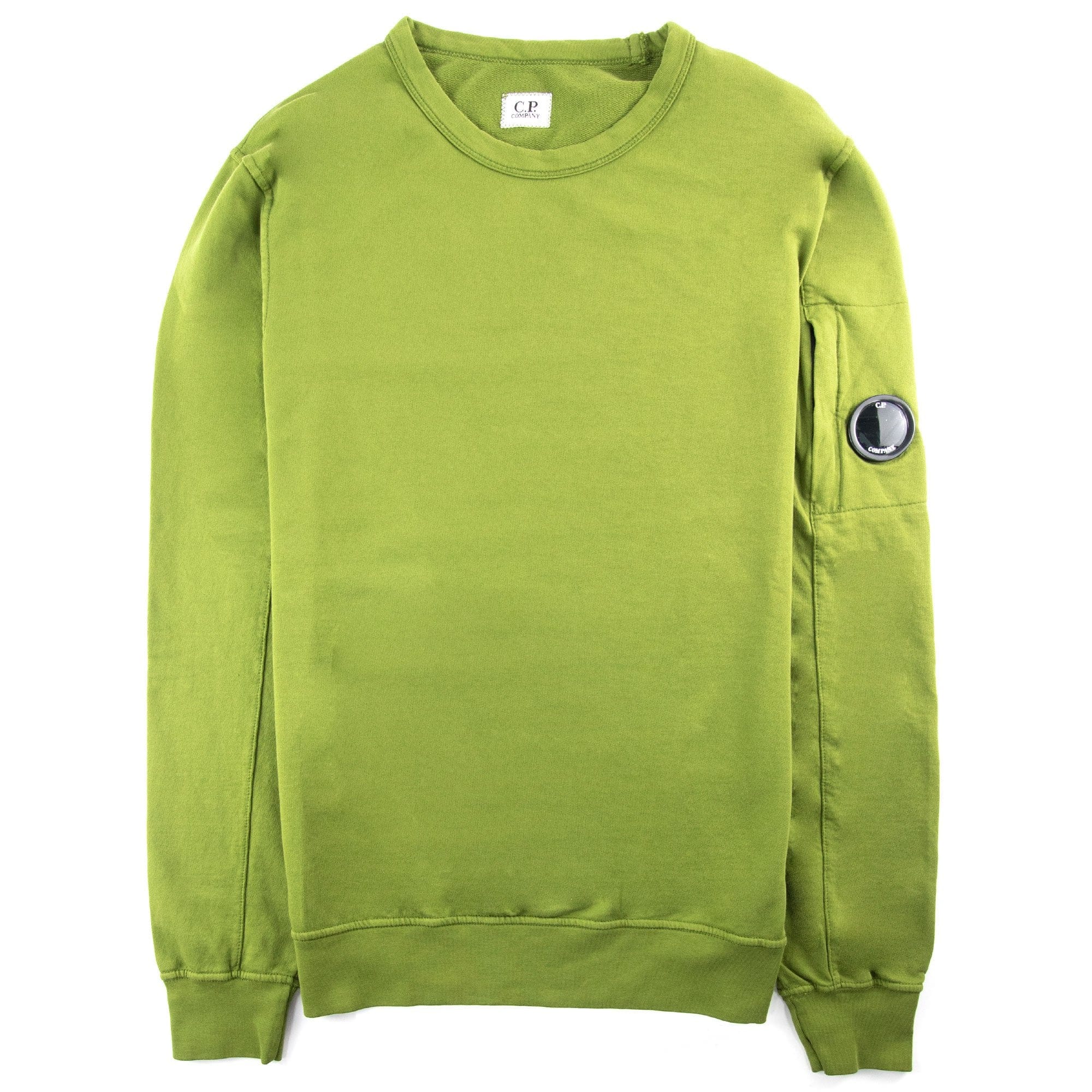 Cp Company Light Fleece Lens Crew Sweatshirt Green
