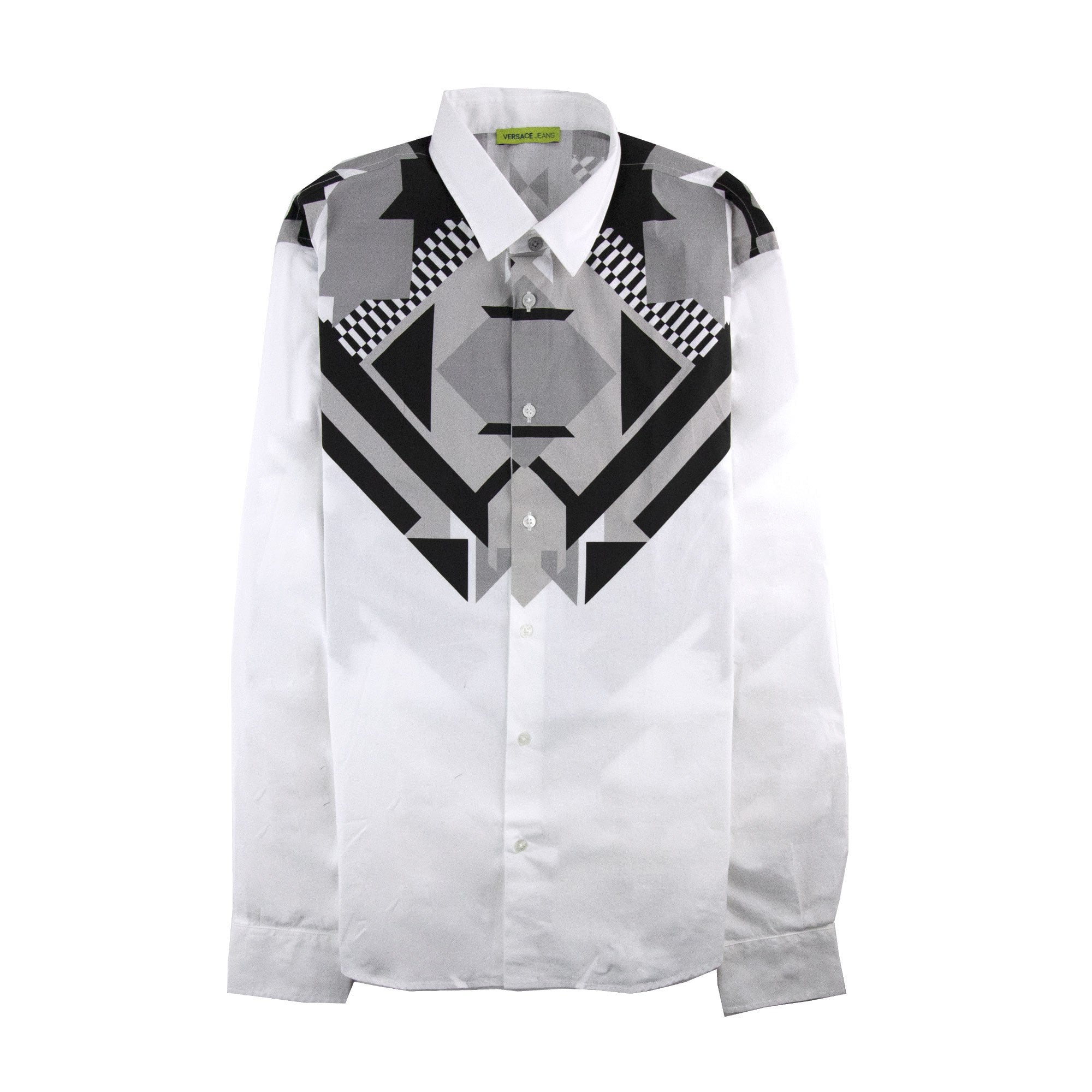 Versace Jeans Geometric Print Popeline Shirt White