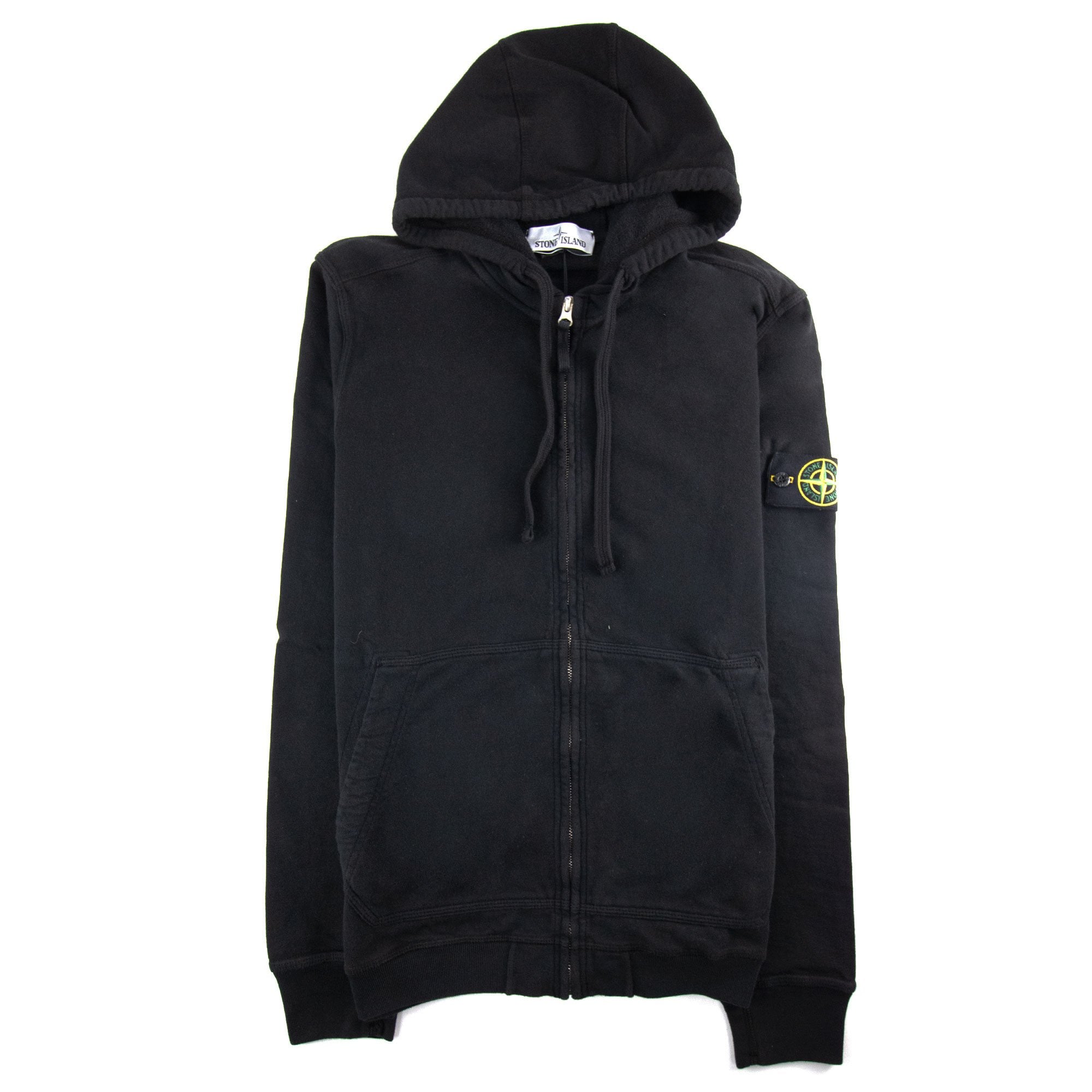 Stone Island Light Fleece Zip Up Sweatshirt Black V0029