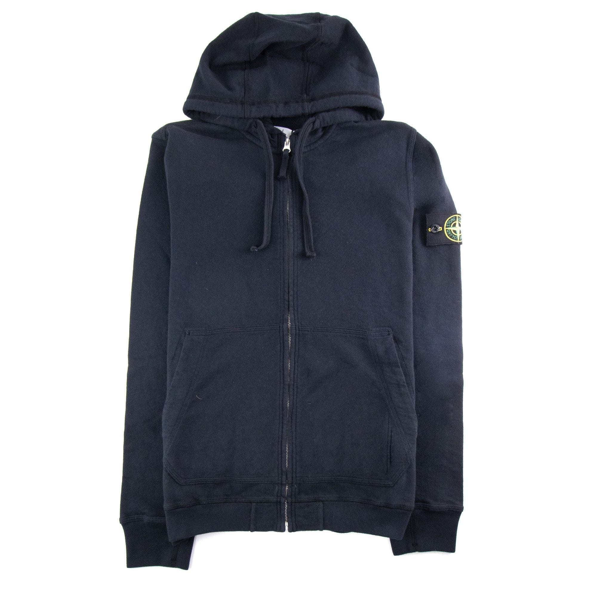 Stone Island Light Fleece Zip Up Sweatshirt Navy V002