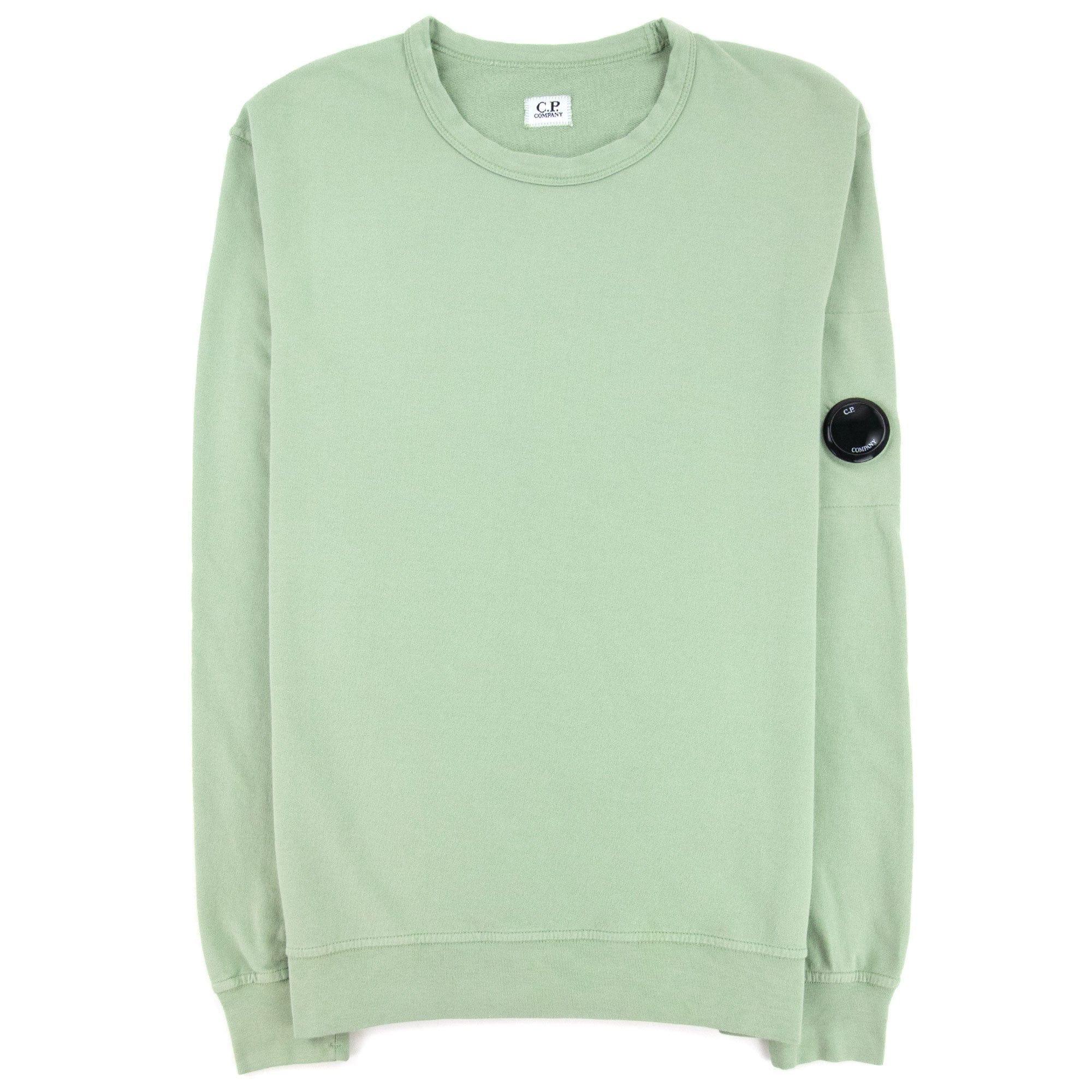 Cp Company Light Fleece Lens Crew Sweatshirt Tea 631