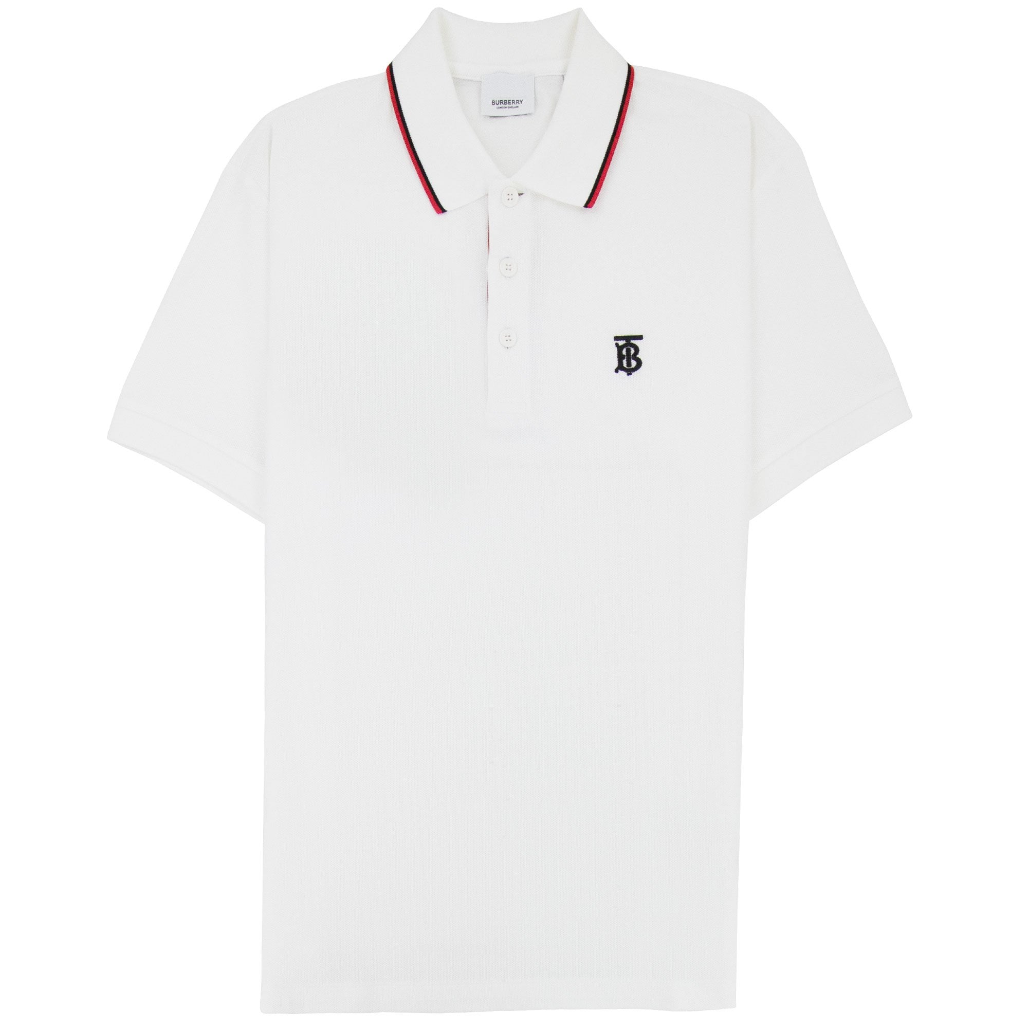 Burberry Twin Tipped Monogram Motif Polo Shirt White
