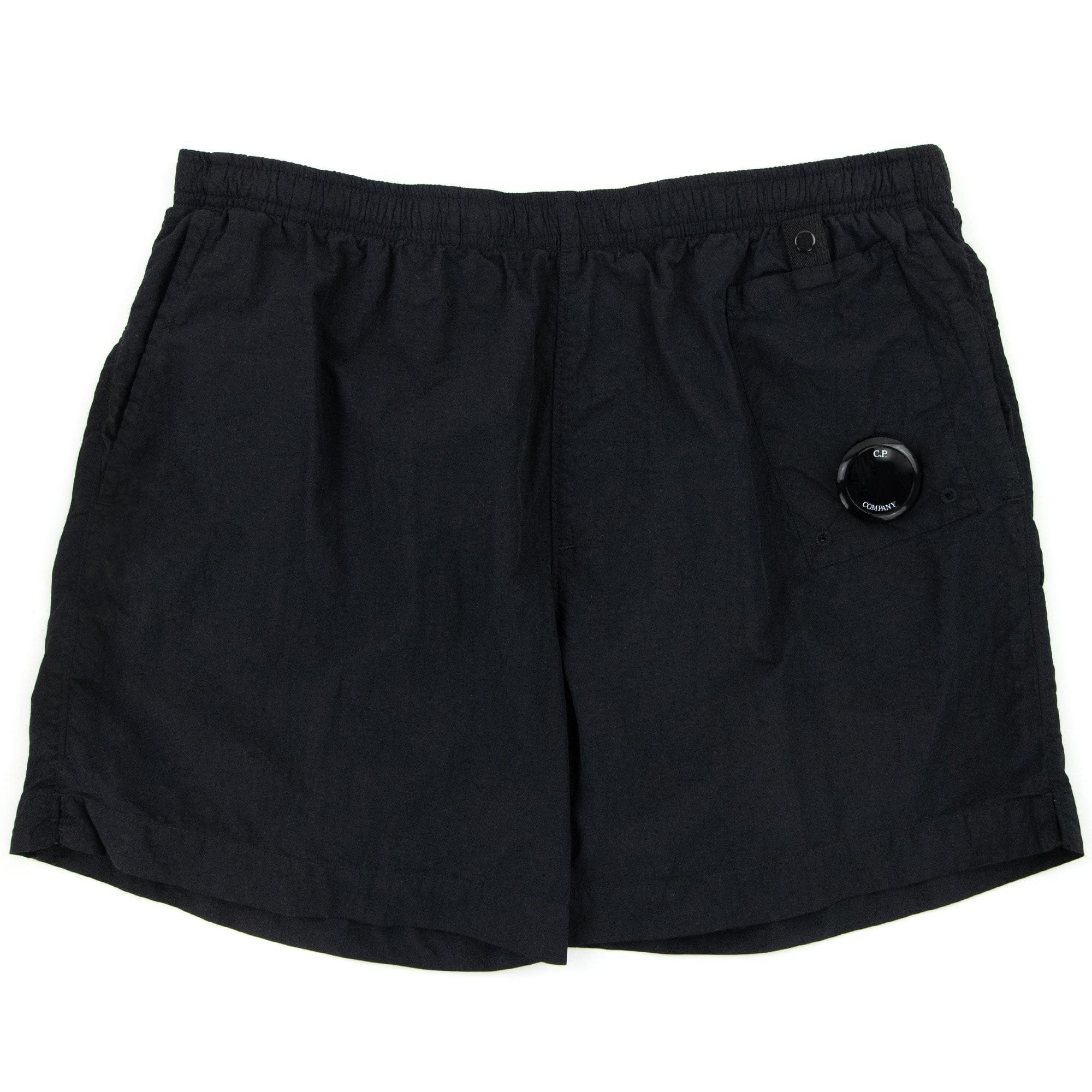 Cp Company Flatt Nylon Garment Dyed Lens Swim Shorts Black 999