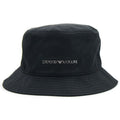 Emporio Armani Metal Logo Nylon Cloche Hat Black