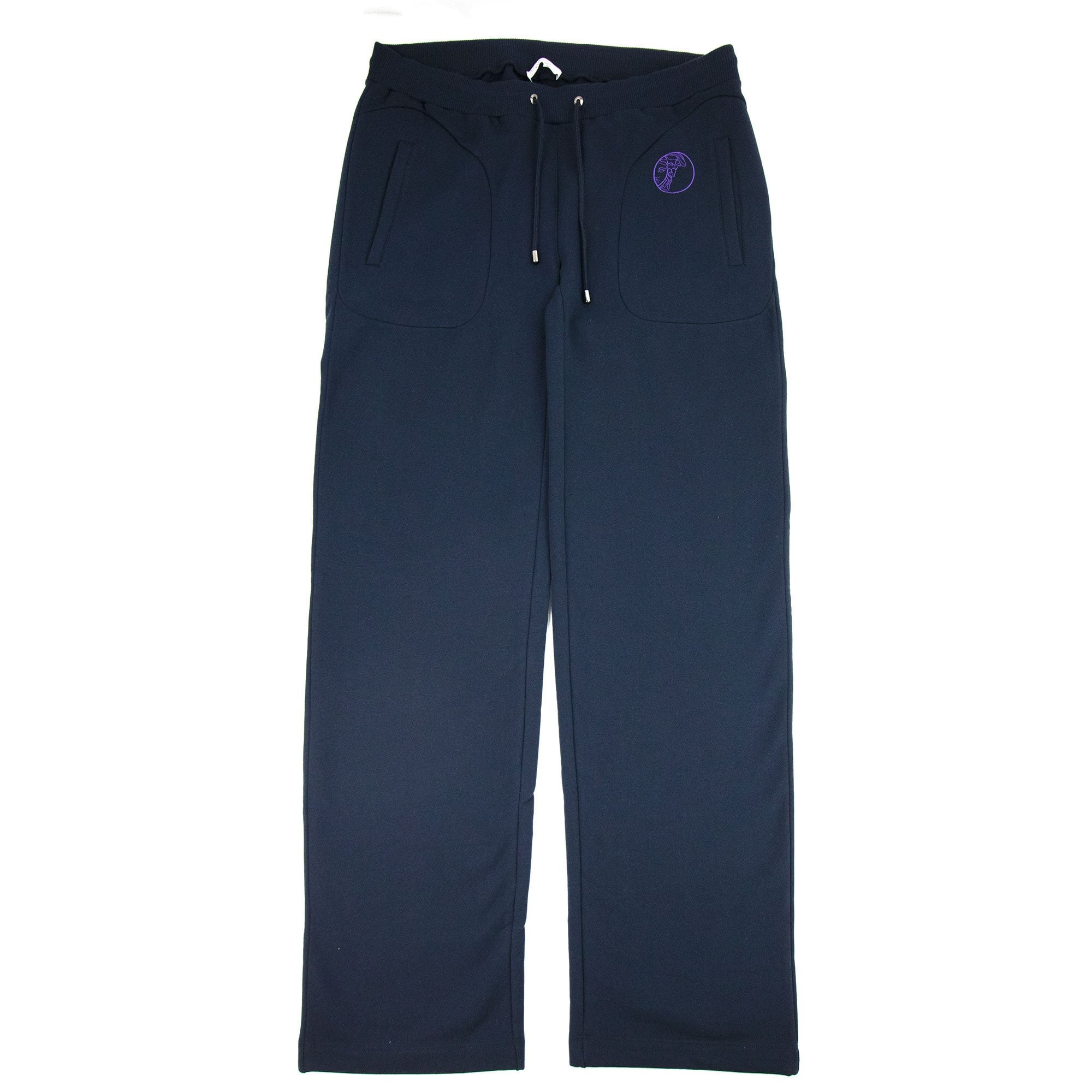 Versace Collection Logo Straight Cuff Pants Navy