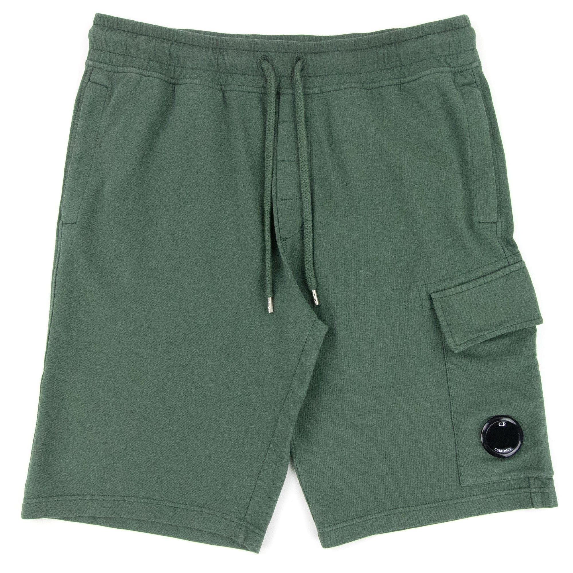 Cp Company Lens Sweat Shorts Green 668