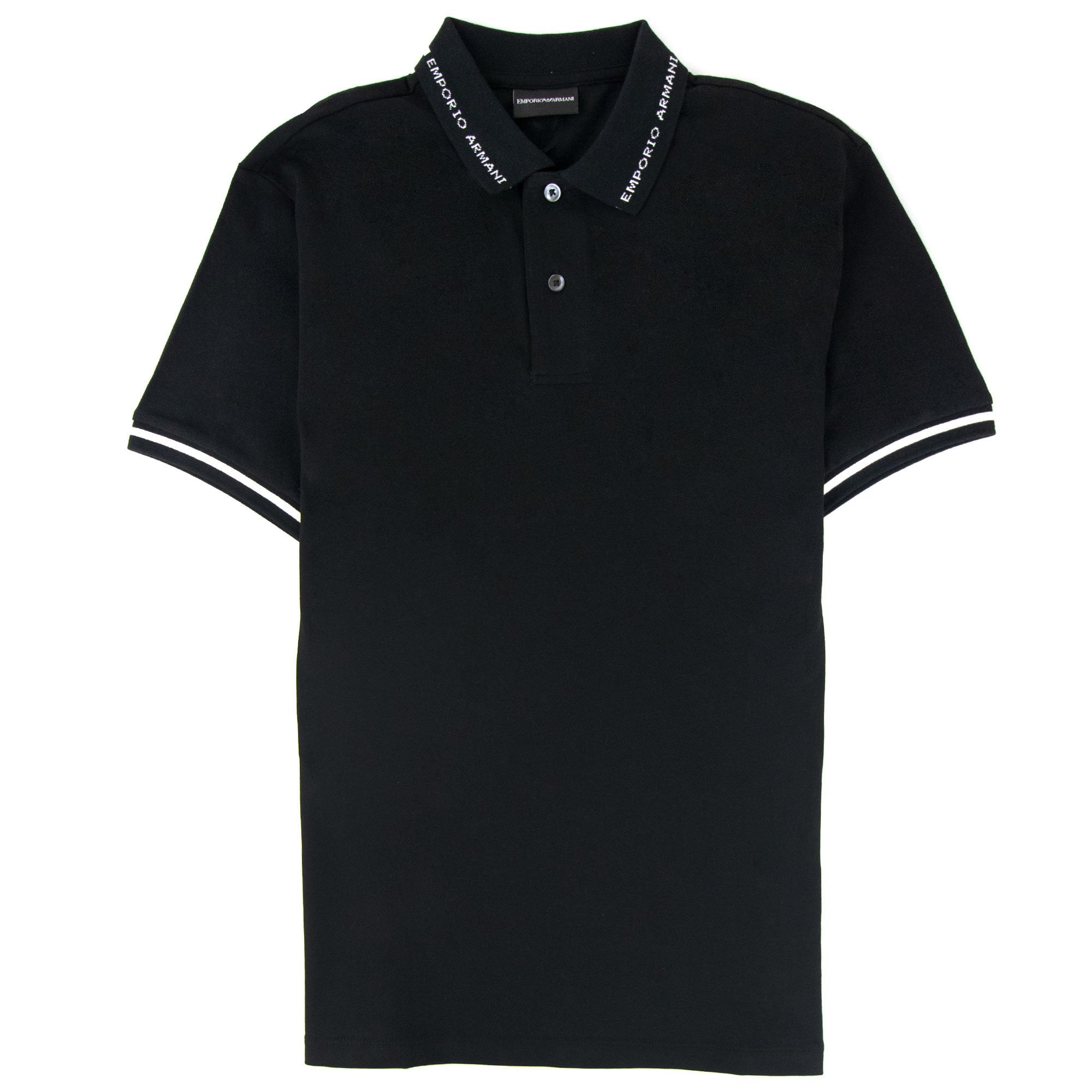 Emporio Armani Logo Collar S/s Polo Nero