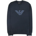 Emporio Armani Dashed Eagle Print Sweatshirt Navy Blue 0920
