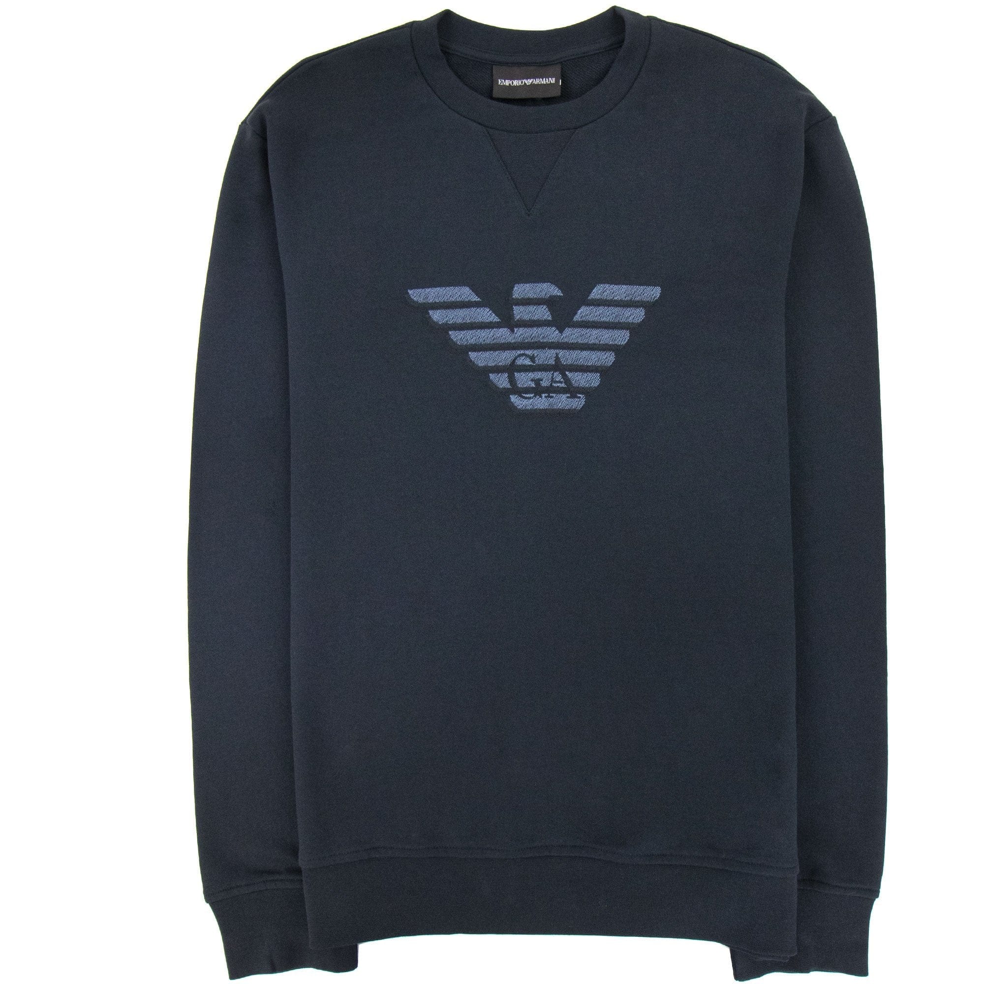 Emporio Armani Dashed Eagle Print Sweatshirt Navy Blue 0920