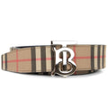 Burberry Reversible Monogram Motif Vintage Check Belt Beige