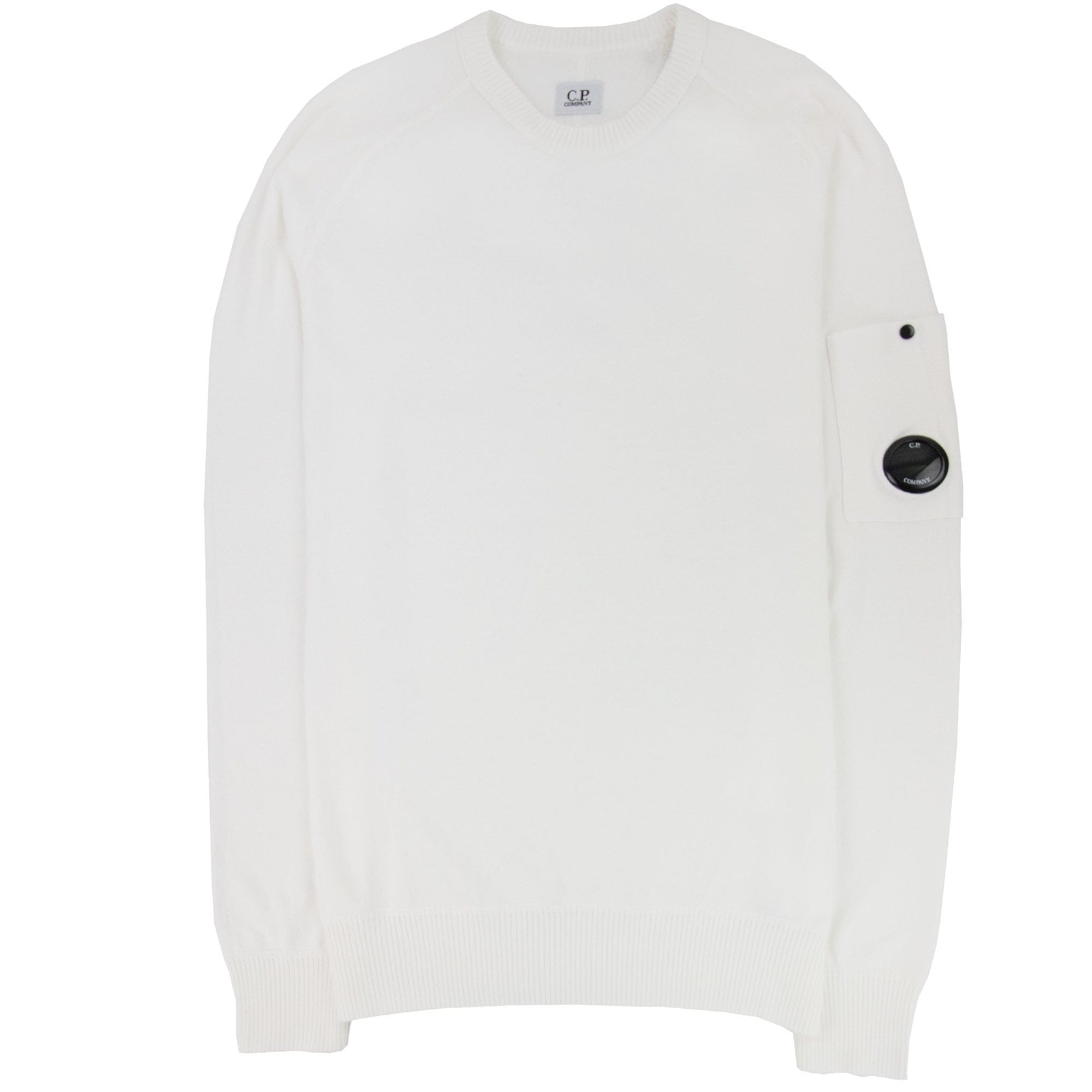 CP Company Sea Island Medium Lens Sweater White 103
