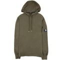 CP Company Diagonal Raised Fleece Garment Dyed Lens Hoodie Khaki 683