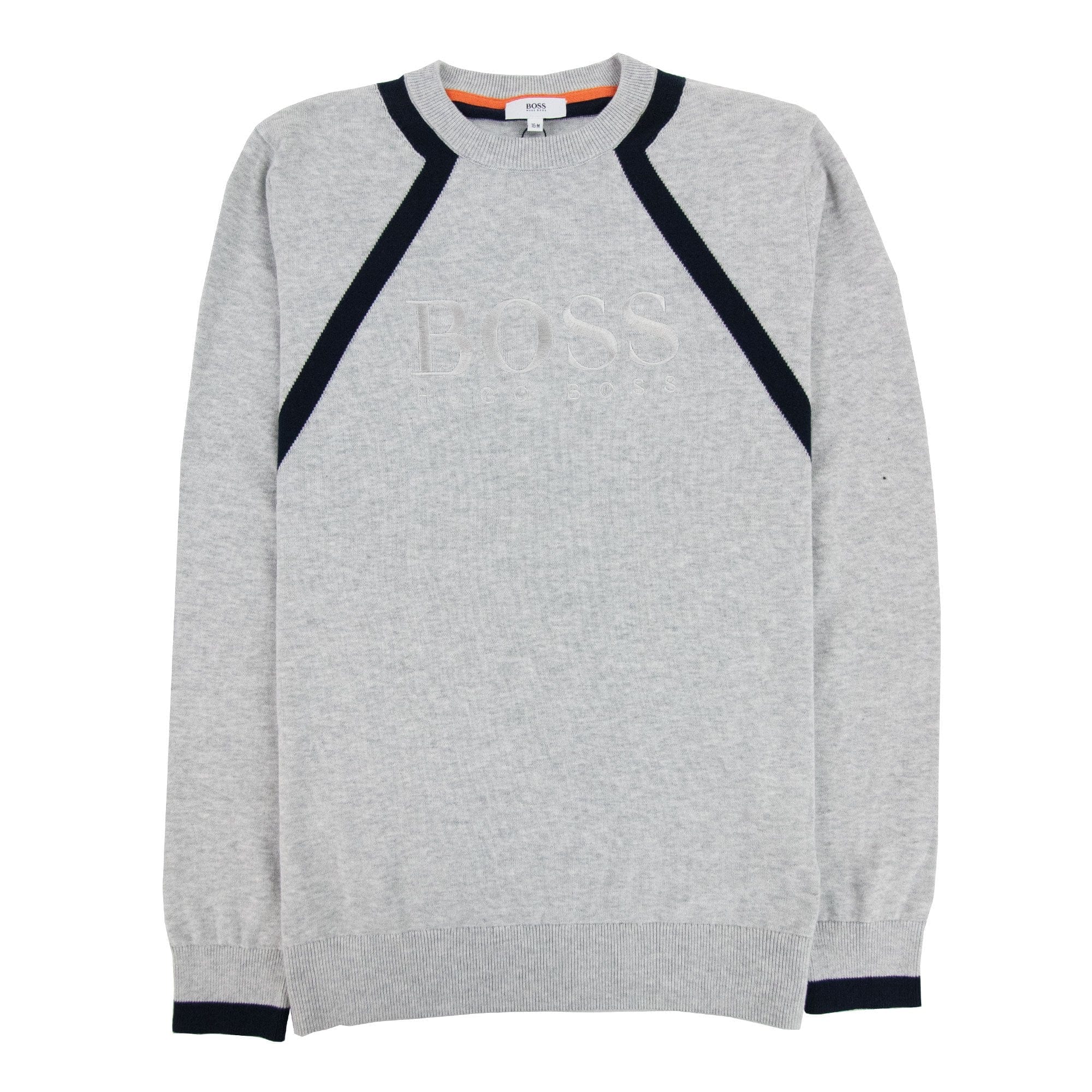 Hugo Boss Kids Embroidered Logo Knitted Sweatshirt Grey