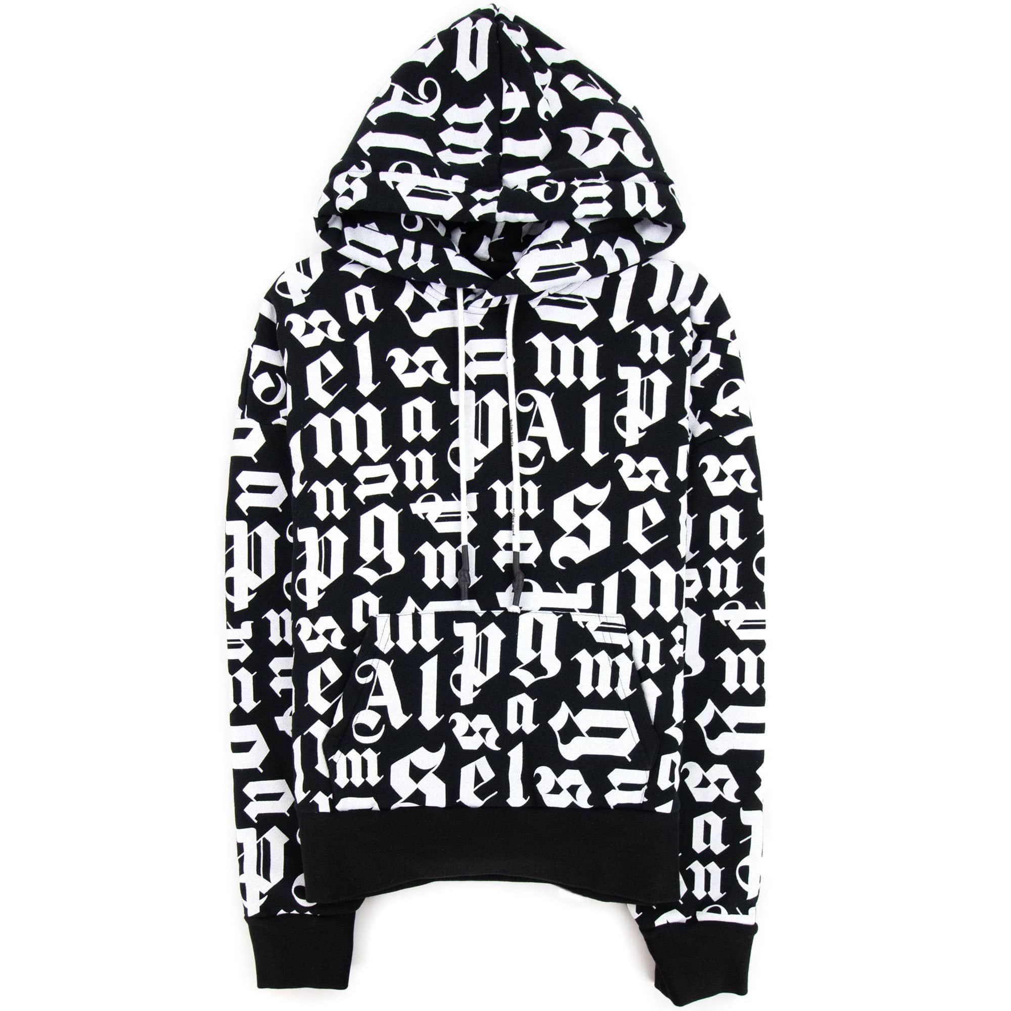 Palm Angels Broken Monogram Hoody Black