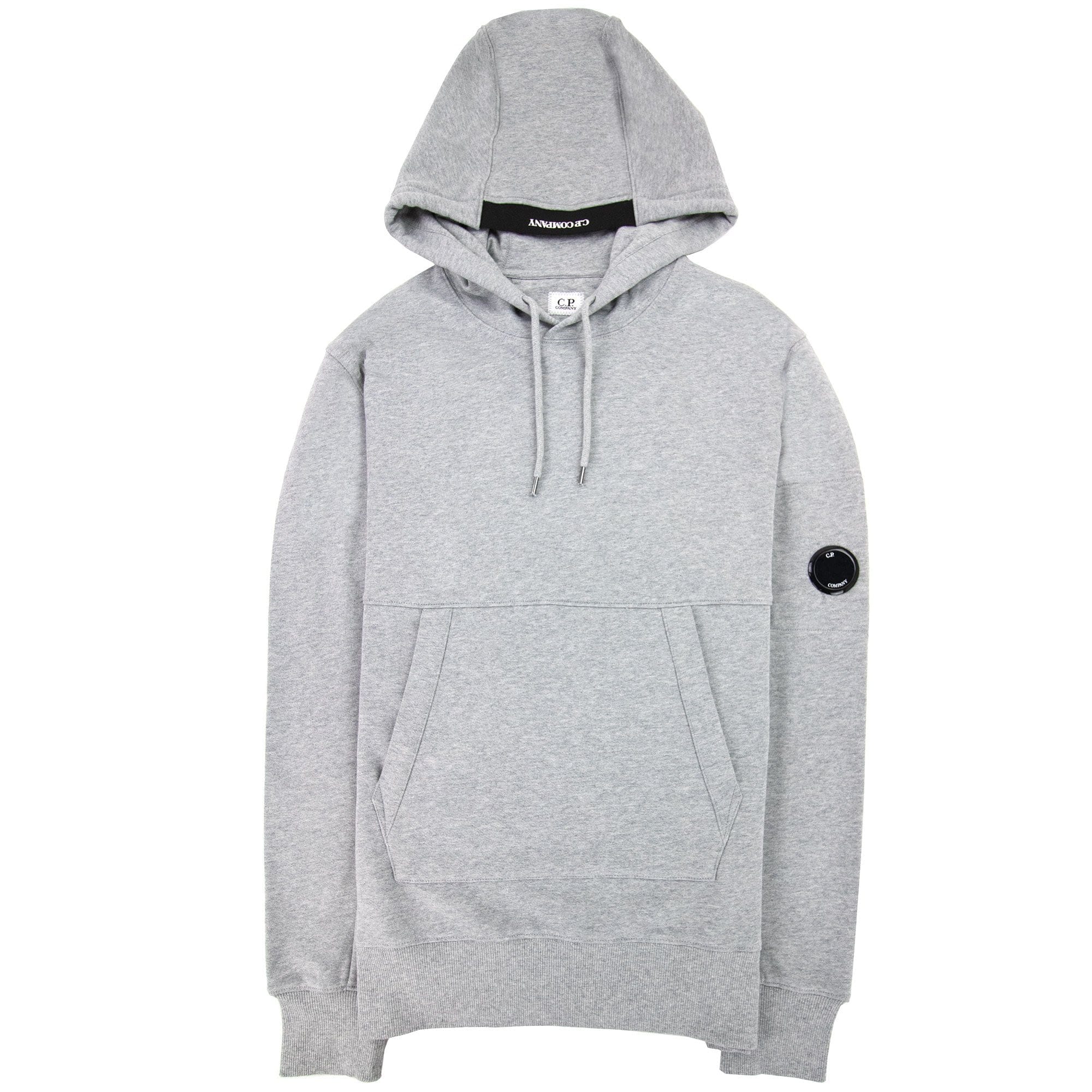 CP Company Diagonal Raised Fleece Garment Dyed Lens Hoodie Grey M93