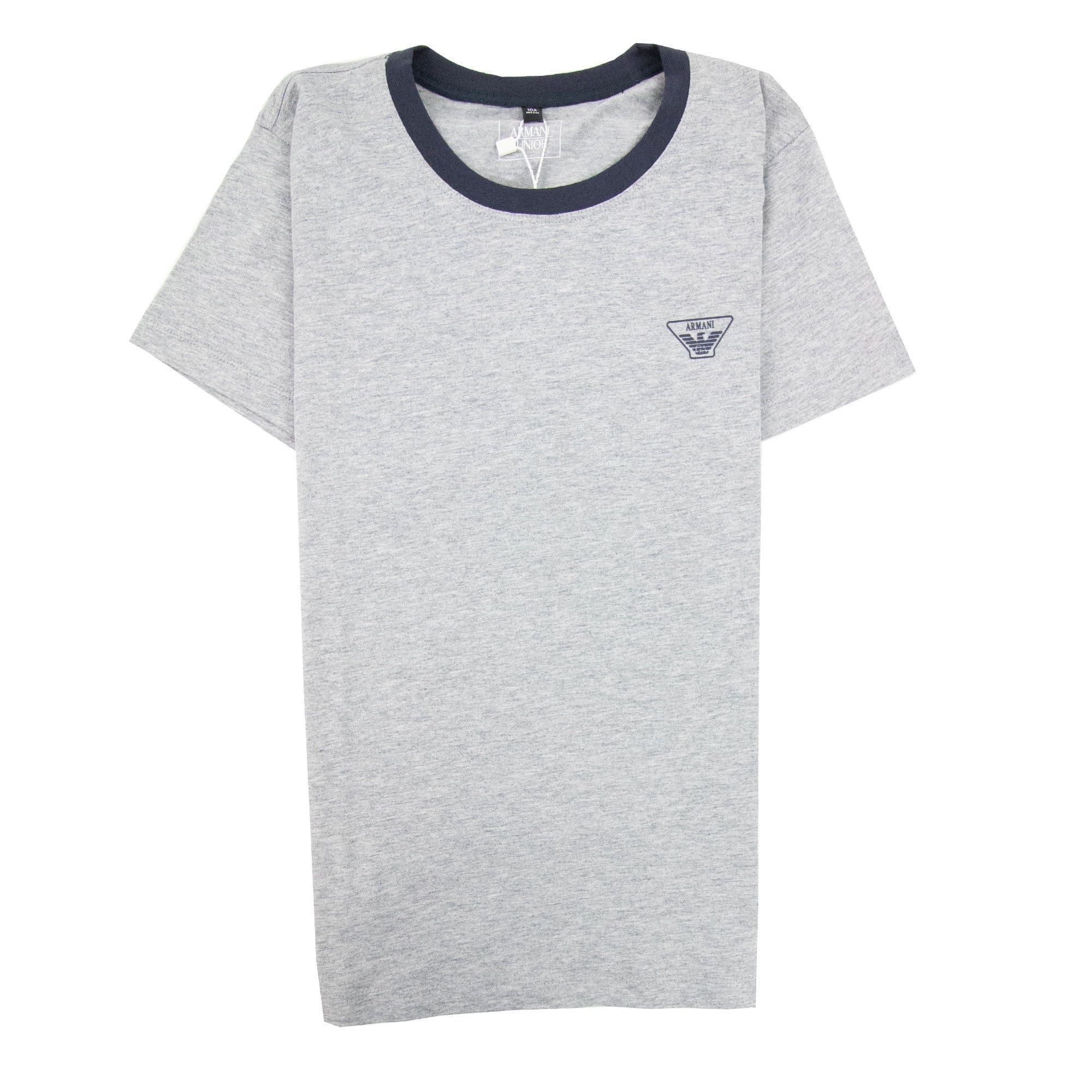 Armani Junior Rubber Logo S/s Crew T Shirt Melange Grigio