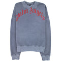 Palm Angels Wash Curved Logo Sweat Blue