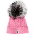 Moncler Cable Knit Pom Pom Beanie Pink