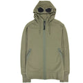 CP Company Diagonal Raised Fleece Full Zip Goggle Hoody Stone Gray 665