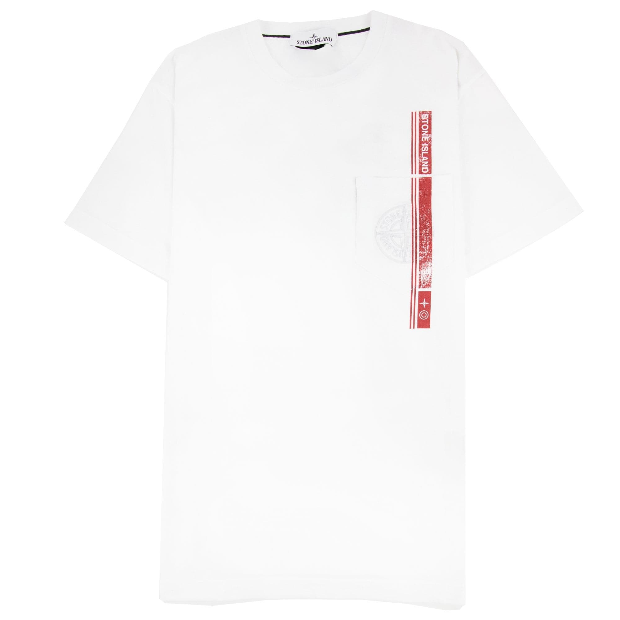 Stone Island Pocket Logo T Shirt White V0001