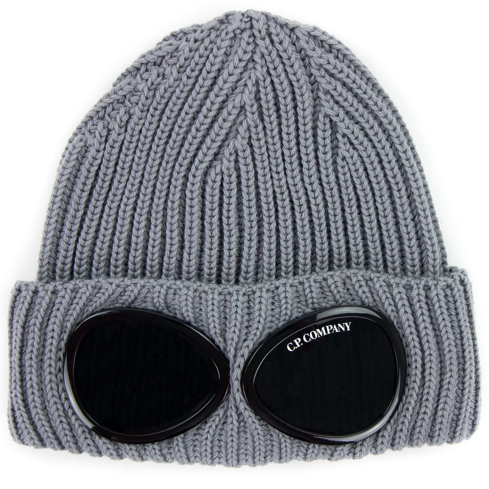 Cp Company Extra Fine Merino Wool Goggle Beanie Dark Grey 917