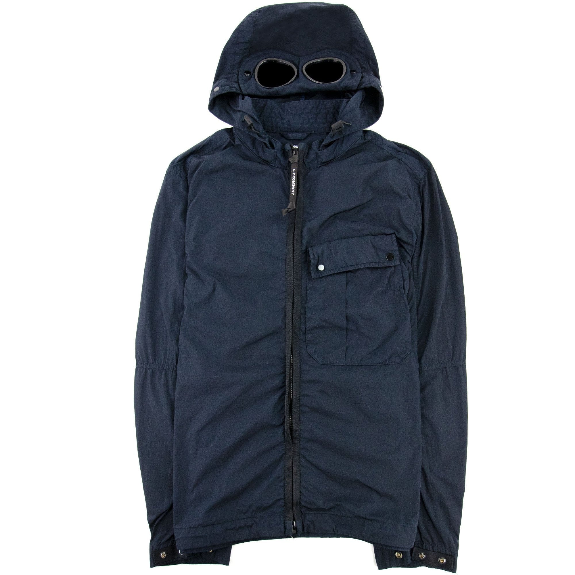 Cp Company Chrome-r Mixed Garment Dyed Goggle Overshirt Navy 888