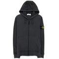 Stone Island Open Zip Up Hooded Sweatshirt Charcoal V0065