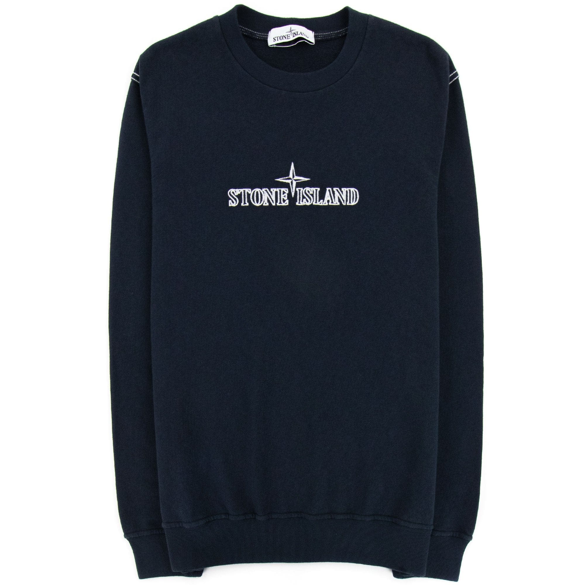 Stone Island Logo Marina Crewneck Sweatshirt Navy V0020