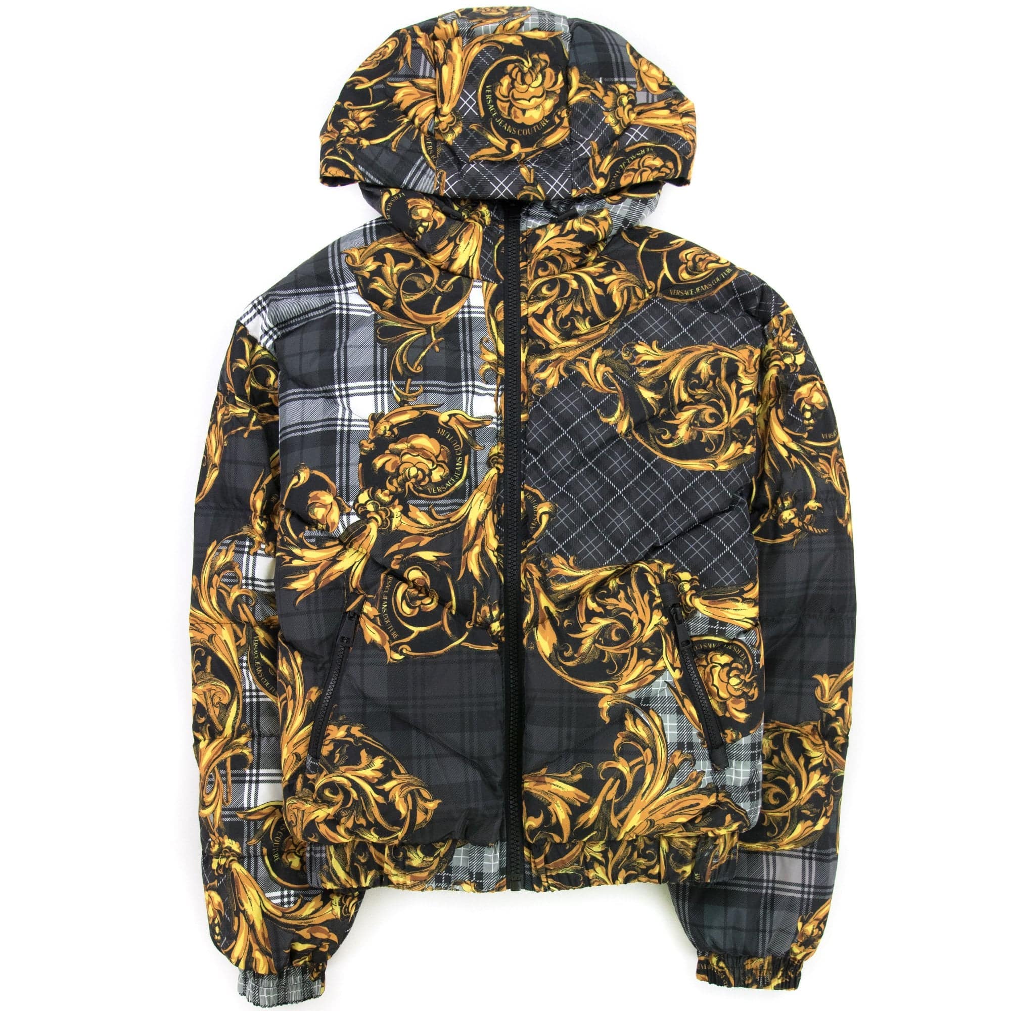 Versace Jeans Couture Baroque Reversible Padded Jacket Black